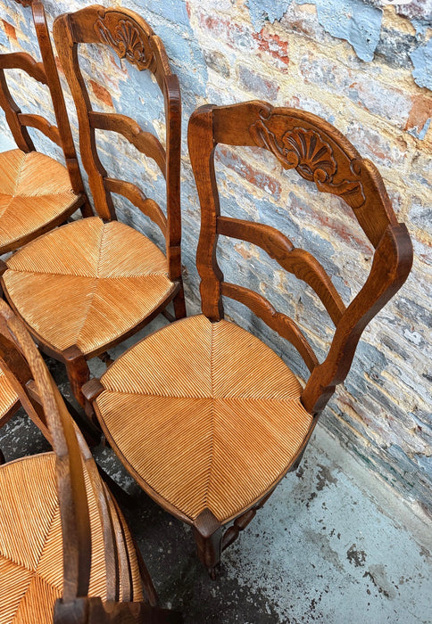 6 chaises néo-rustiques