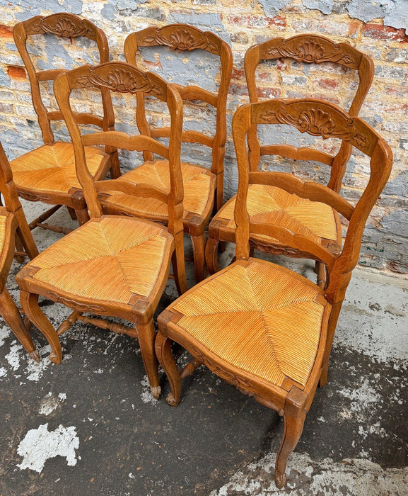 6 chaises néo-rustiques