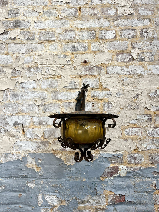 Wrought iron wall lamp