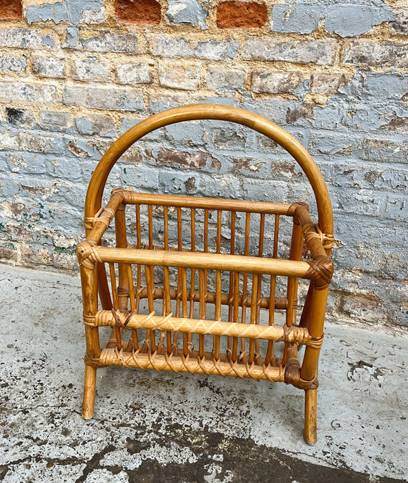 Rattan magazine rack