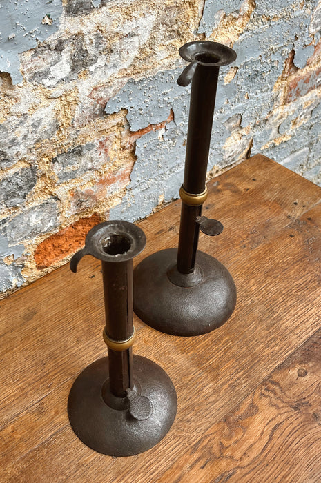 Wrought iron candlesticks