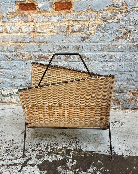 Rattan magazine rack