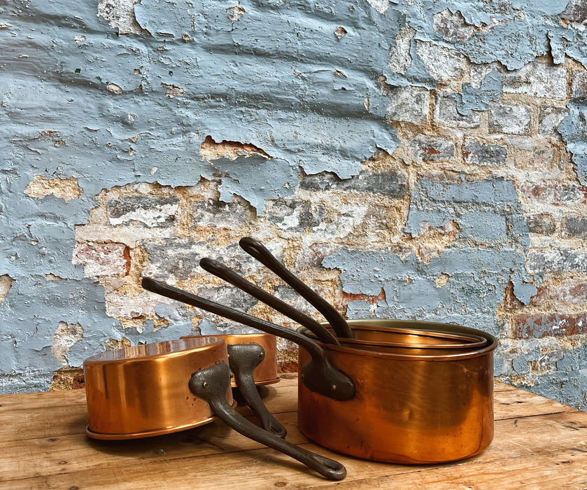 Set of copper pans