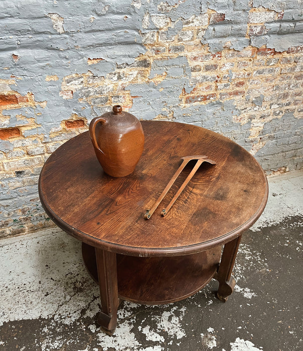 Oak pedestal table