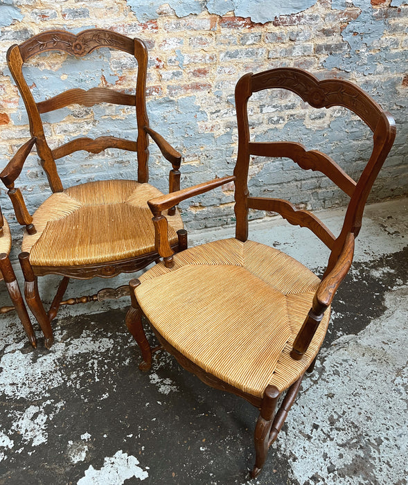 4 fauteuils paillés