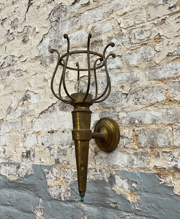 Brass wall light