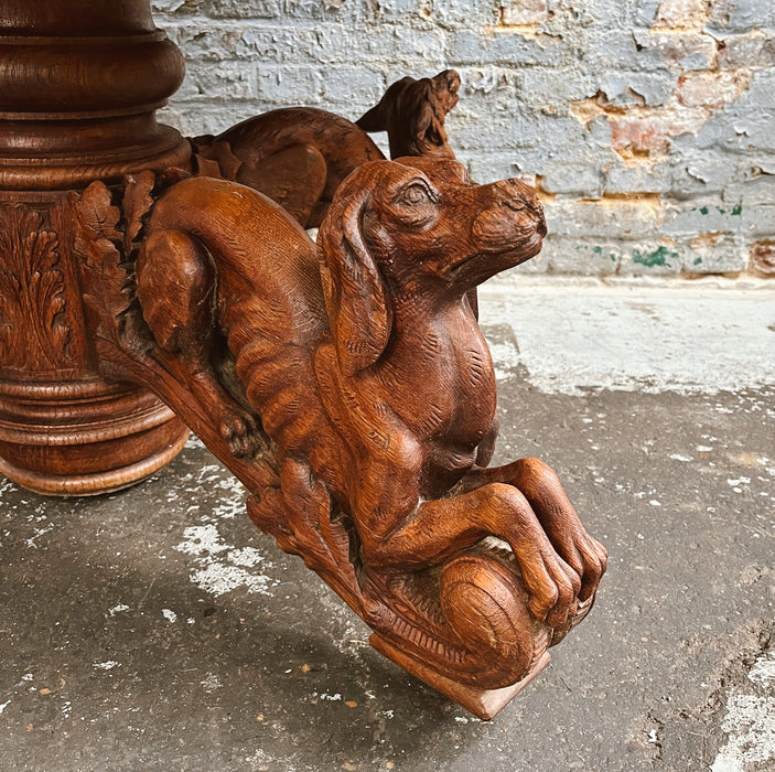 Oak pedestal table