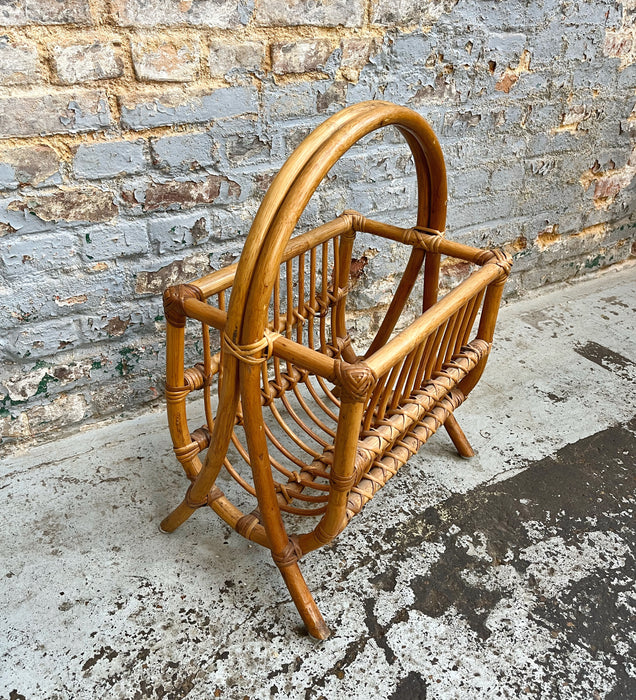 Rattan magazine rack