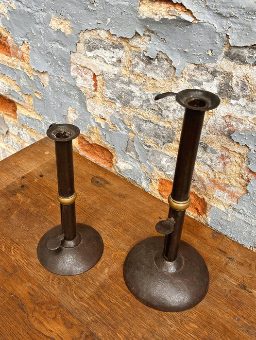 Wrought iron candlesticks