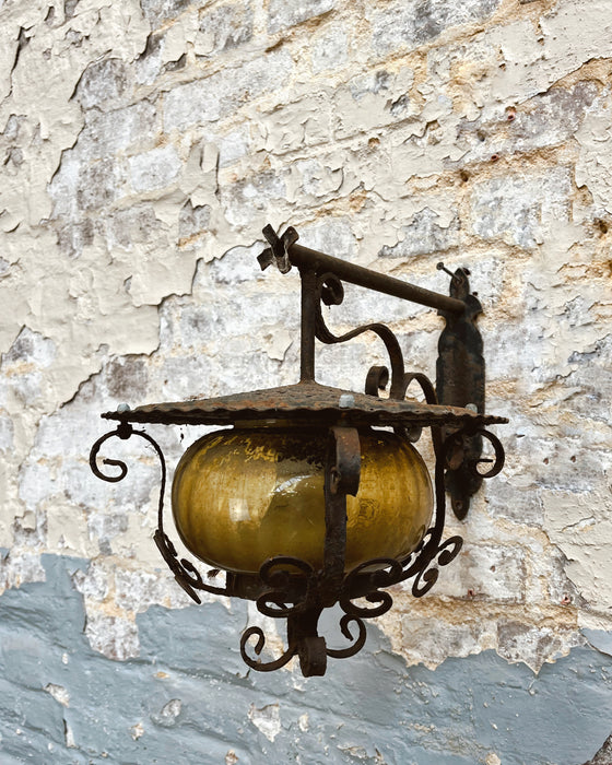 Wrought iron wall lamp