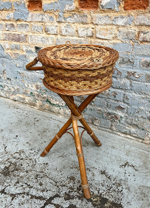 Rattan sewing box