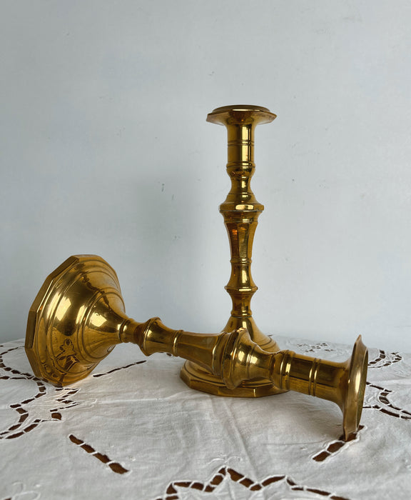 Pair of brass candlesticks