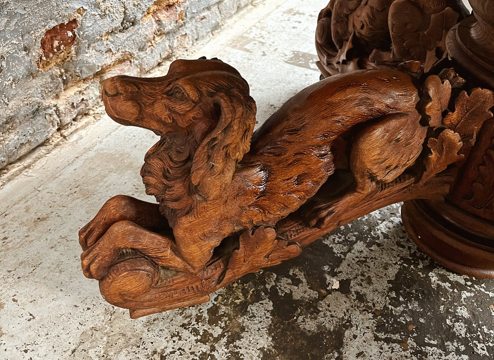 Oak pedestal table