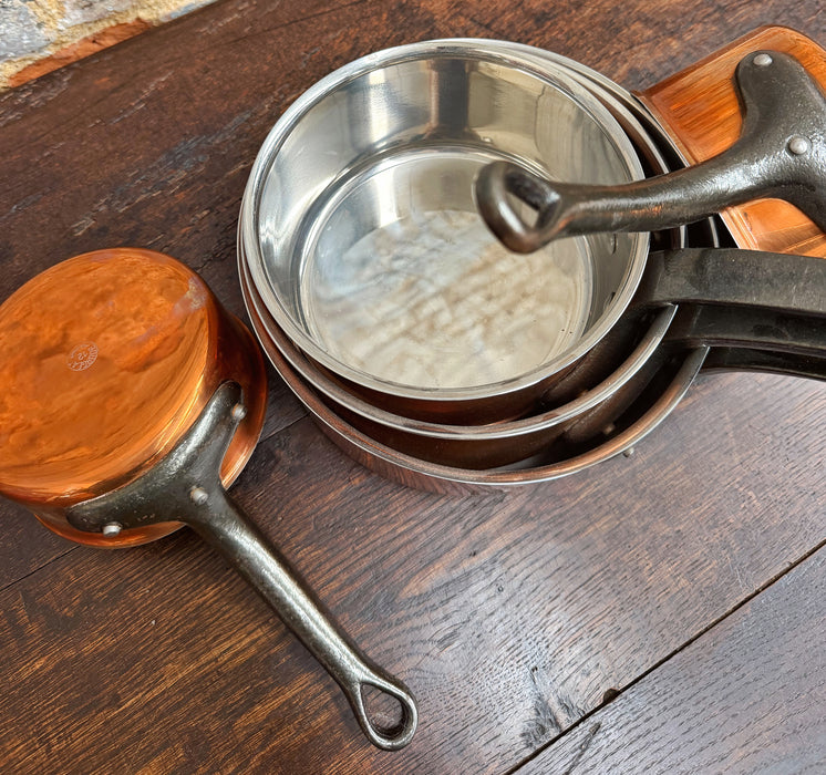 Set of copper pans