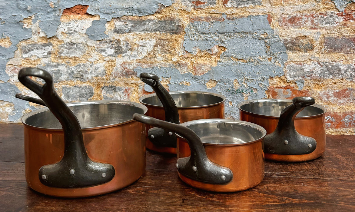 Set of copper pans