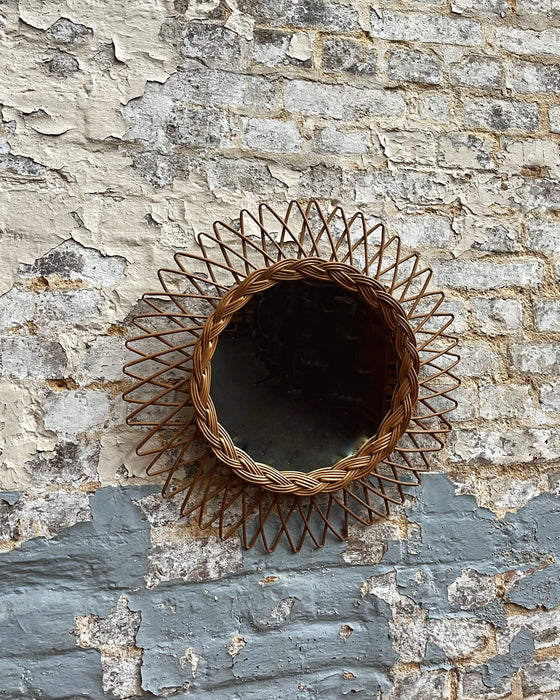 Miroir en rotin