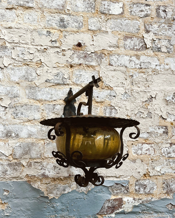 Wrought iron wall lamp