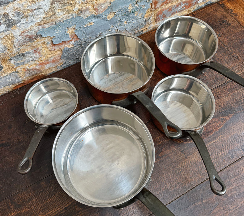 Set of copper pans