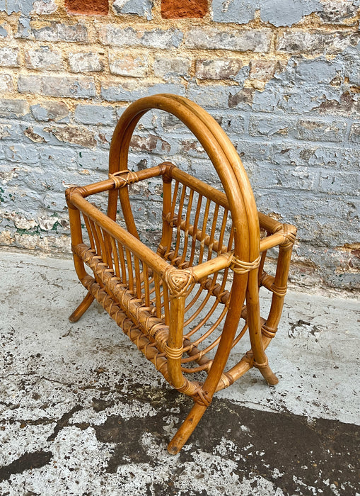 Rattan magazine rack