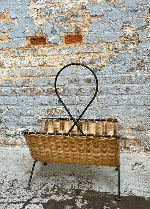 Rattan magazine rack