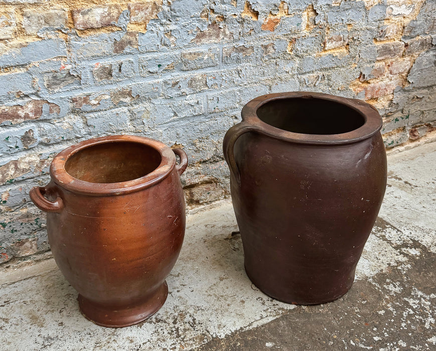 Two sandstone pots
