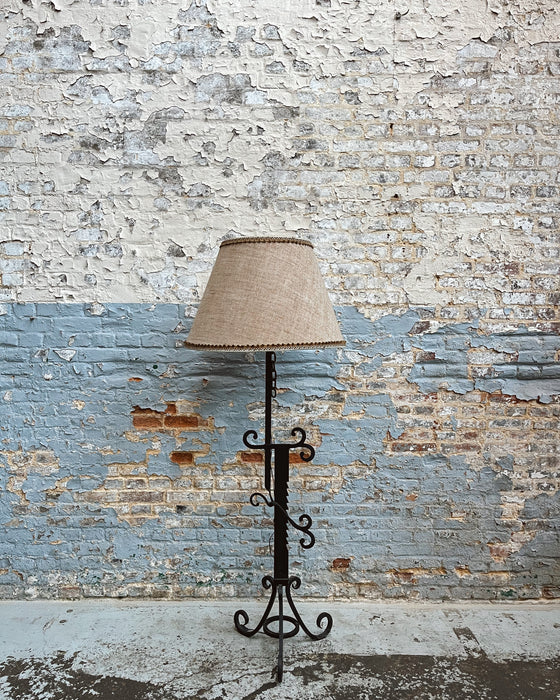 Wrought iron floor lamp