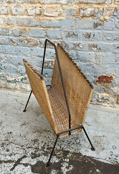 Rattan magazine rack