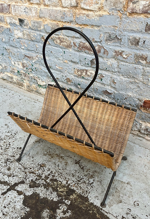 Rattan magazine rack