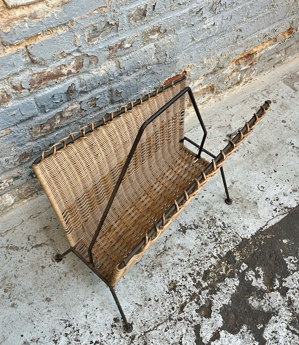 Rattan magazine rack