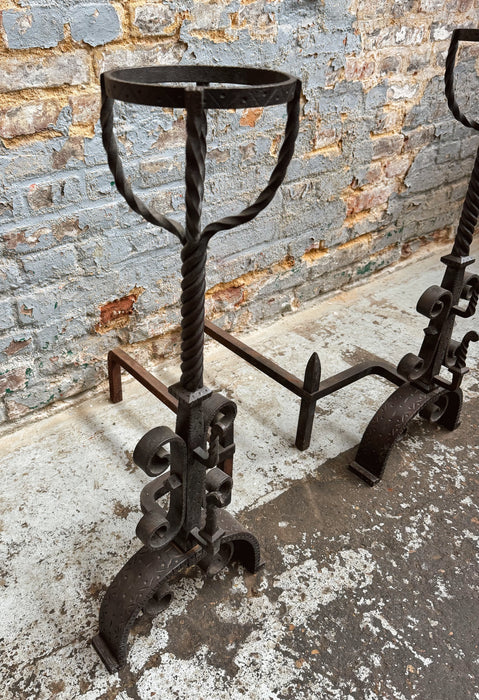 Pair of fireplace andirons