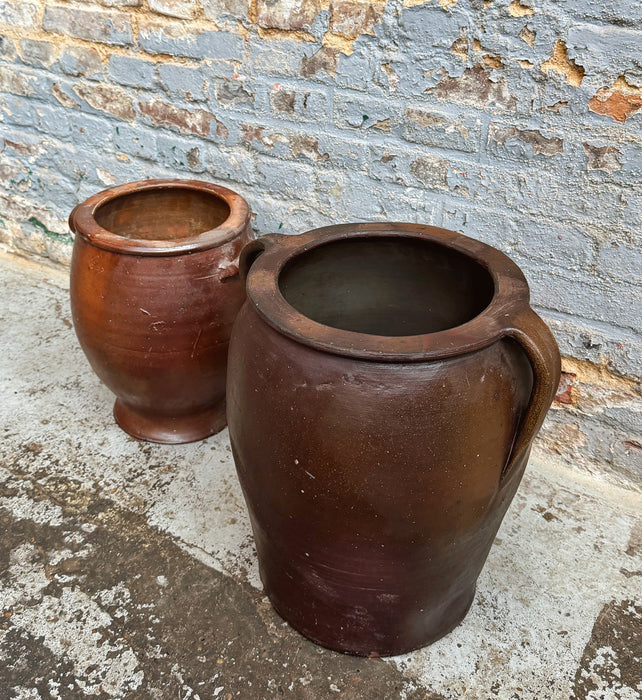 Two sandstone pots
