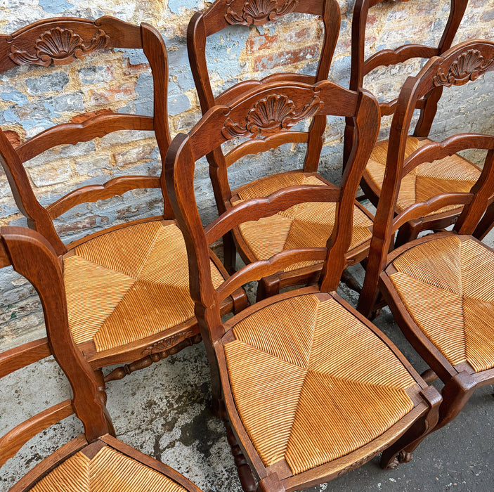 6 chaises néo-rustiques
