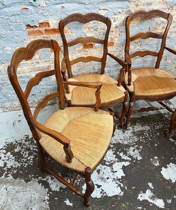 4 fauteuils paillés