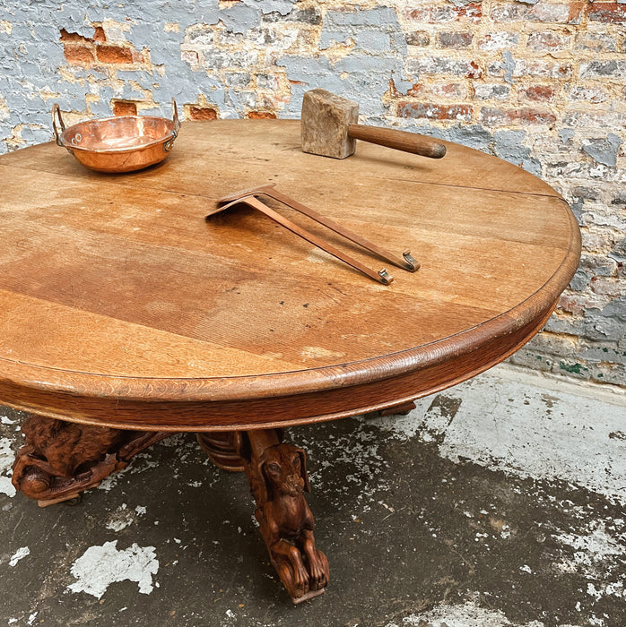 Oak pedestal table