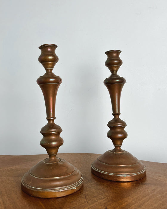 Copper candlesticks