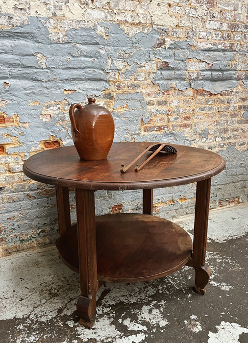 Oak pedestal table