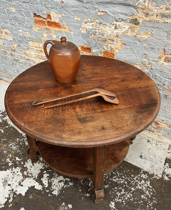 Oak pedestal table