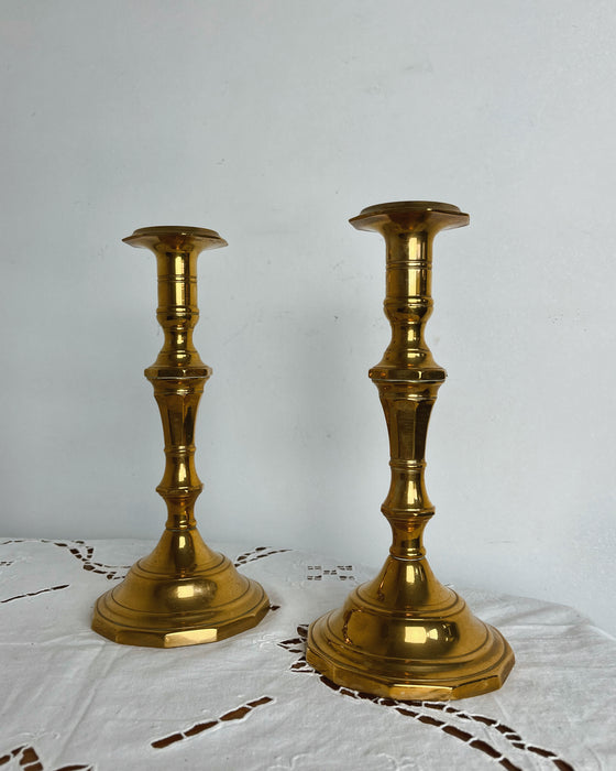 Pair of brass candlesticks