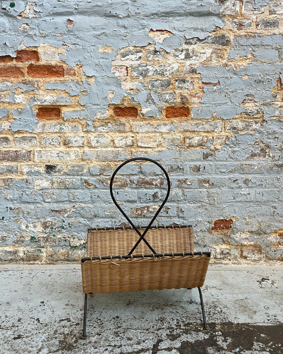 Rattan magazine rack