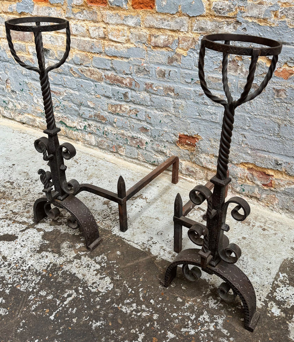 Pair of fireplace andirons