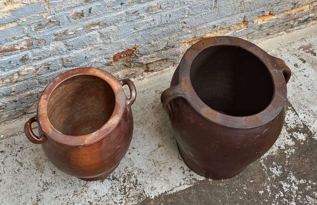 Two sandstone pots