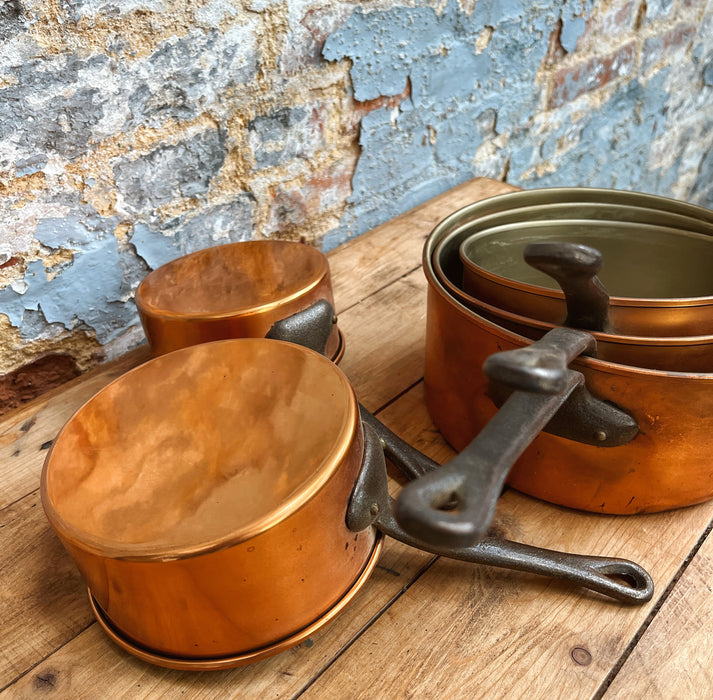 Set of copper pans