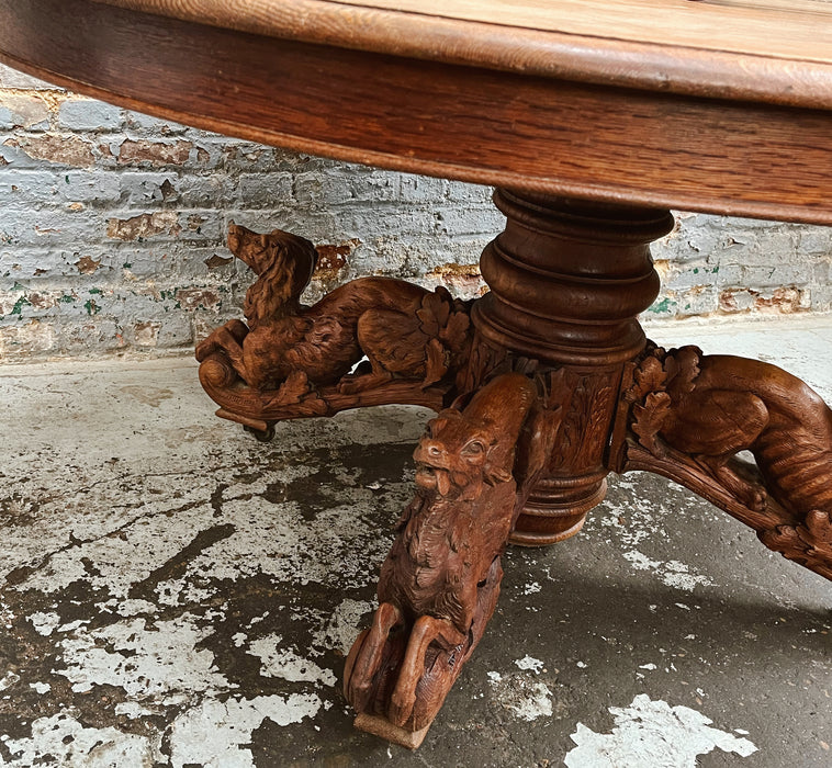 Oak pedestal table