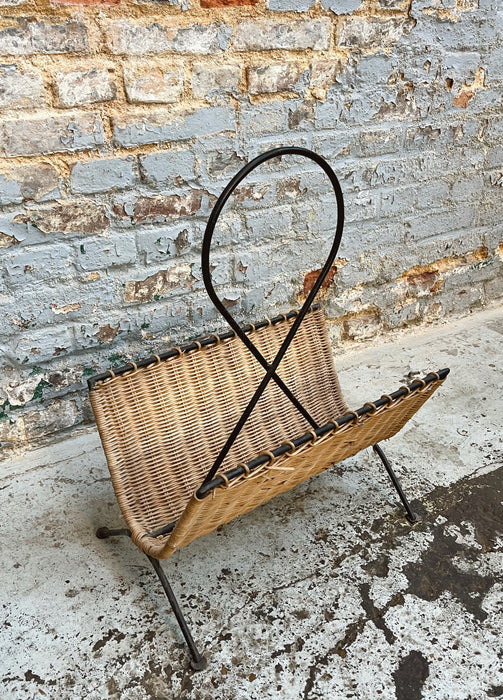 Rattan magazine rack