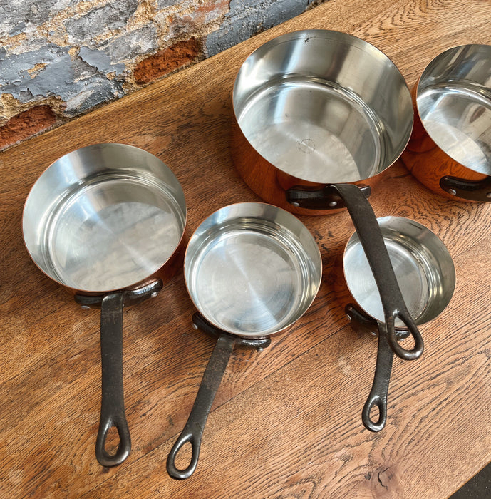 Set of copper pans