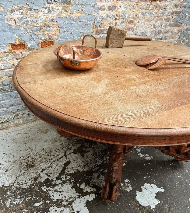 Oak pedestal table