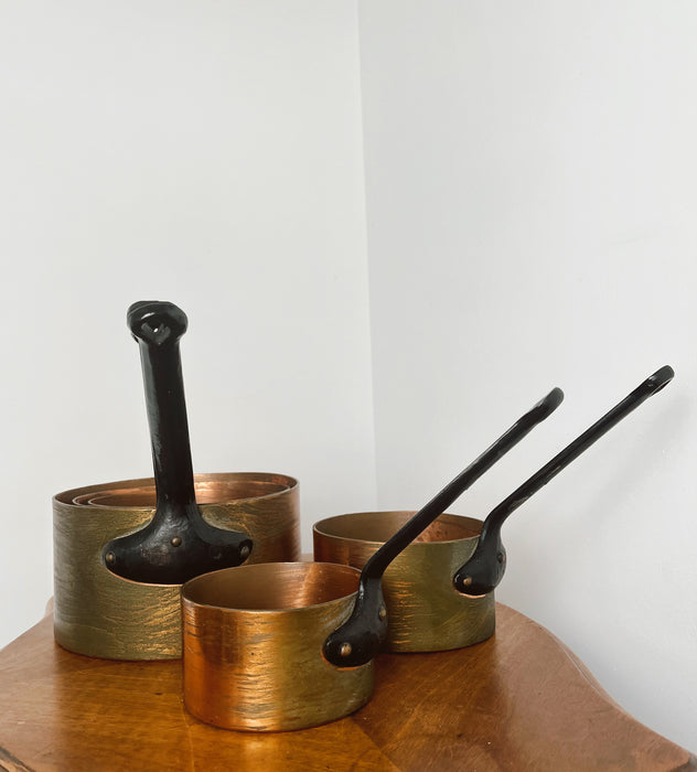 Set of copper pans