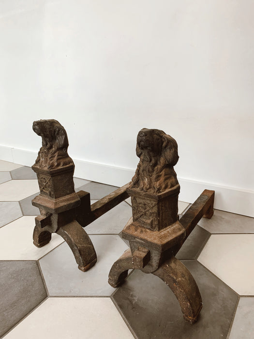 Pair of fireplace andirons