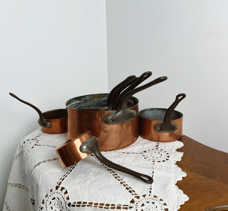 Set of copper pans