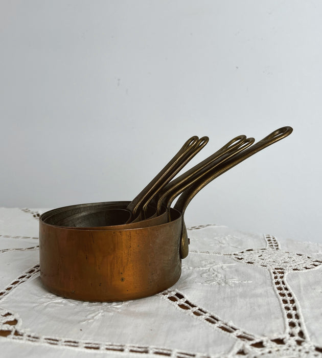 Set of copper pans